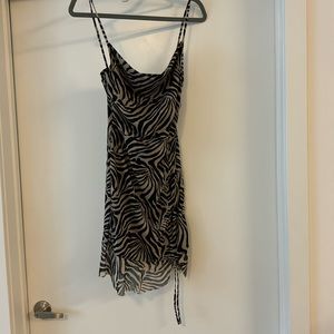 Zebra mesh lined mini dress